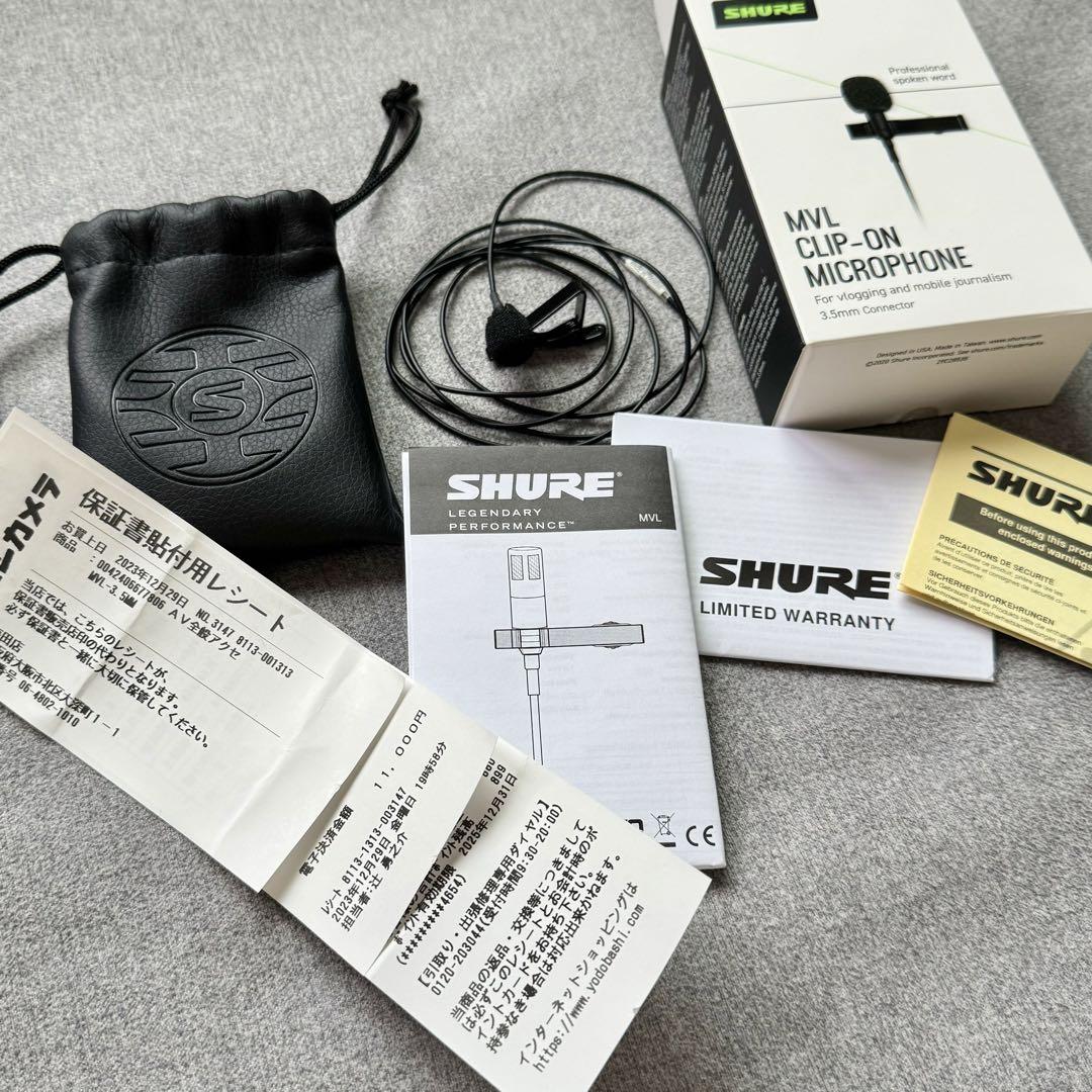 Shure シュア MVL3.5MM MVL無指向性コンデンサーラベリアマイク