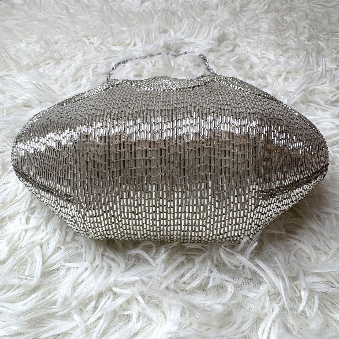 美品✨ルミー はしもと ビーズバッグ 和装バッグ ハンドバッグ がま口 上品