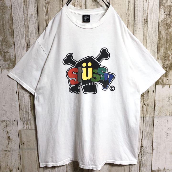 正規品HOT ステューシー ビッグロゴ ドクロ ワンポイント 両面プリント Tシャツ C2Fe5-m59267168305 限定OFF