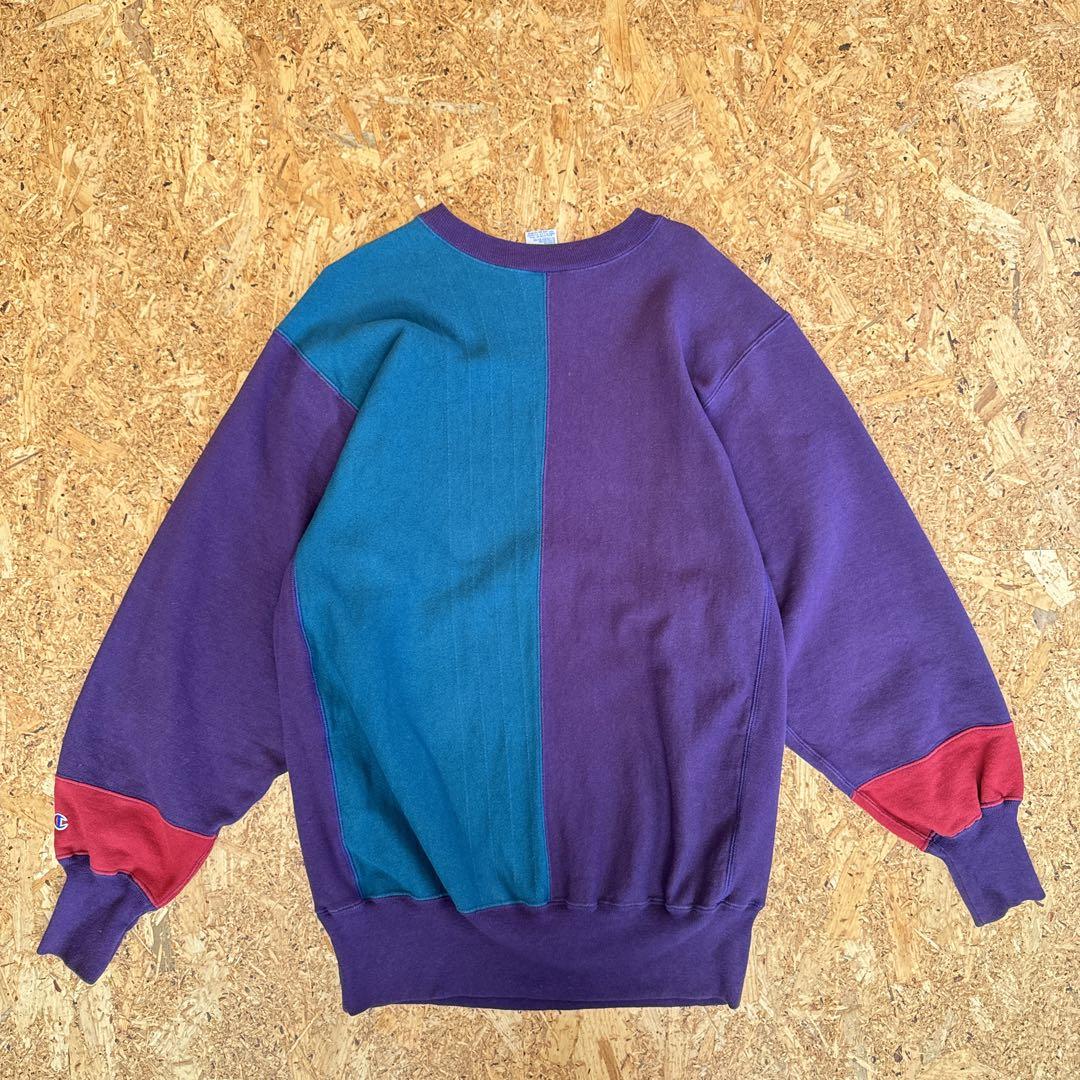 90s champion クレイジーパターン　ヴィンテージ リバースウィーブ