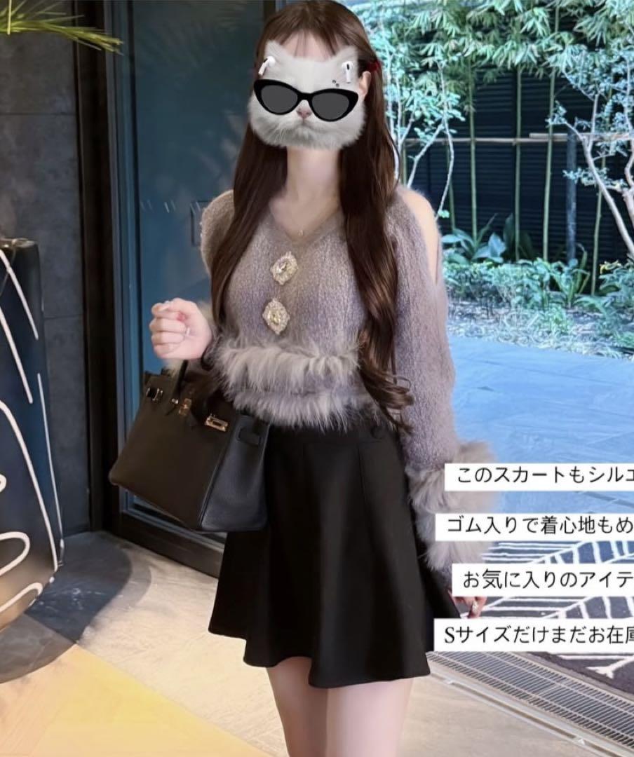 Lumignon◇kirakira fur knit op◇ブラック◇新品