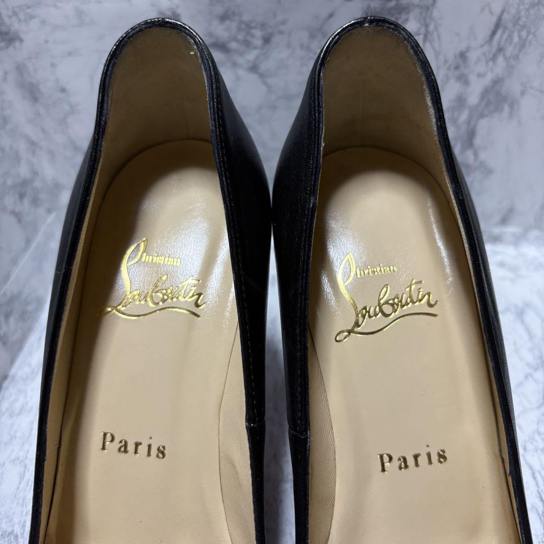 【美品】クリスチャンルブタン ラウンドトゥ ハイヒール パンプス 35.5 黒
