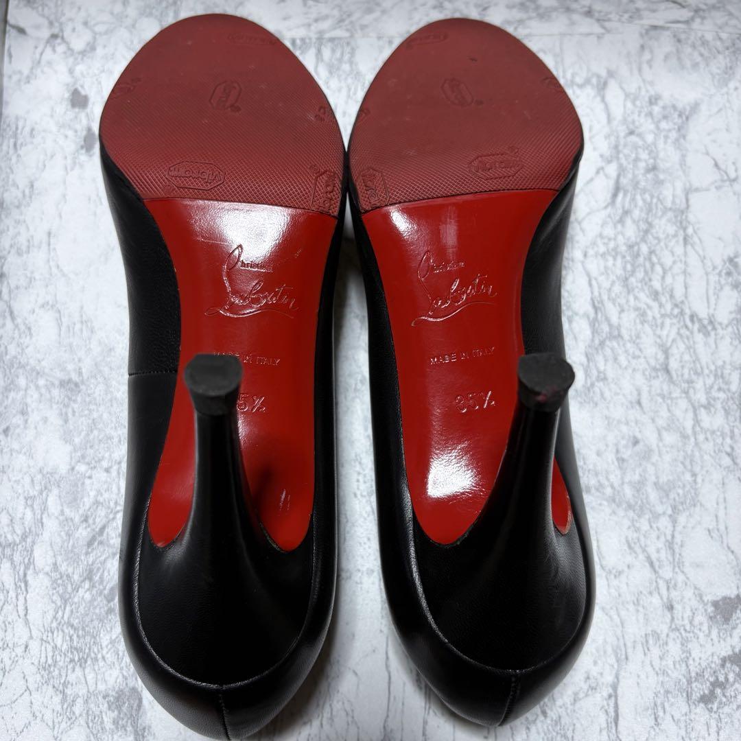 【美品】クリスチャンルブタン ラウンドトゥ ハイヒール パンプス 35.5 黒