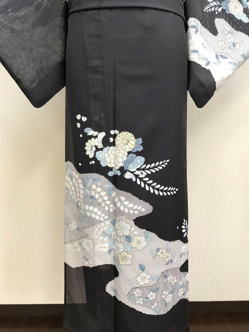 オープニング 大放出セール 訪問着 辻が花 絽 化繊 着物 夏 梅】洗える 付下げ 大人 シック 着物・浴衣
