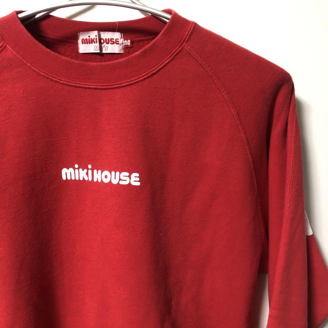 Used MIKIHOUSEミキハウスmen’s背面アーチロゴレッドスウエットM