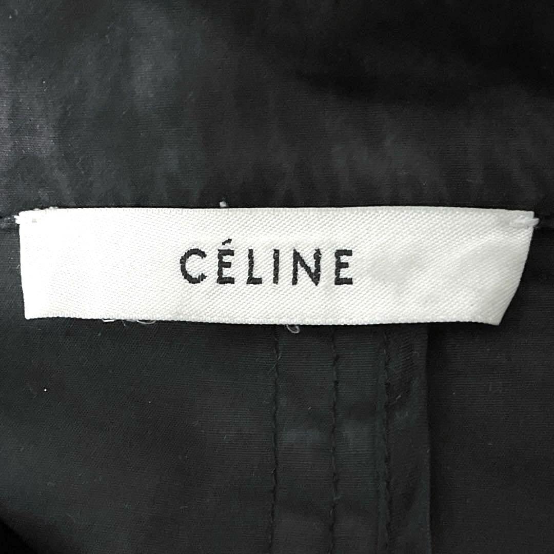 CELINE セリーヌ コットン ポリウレタン コート レディース 36 黒