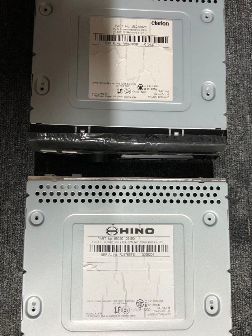 日野純正クラリオン製Bluetooth対応カーオーディオデッキ2台セットClarion