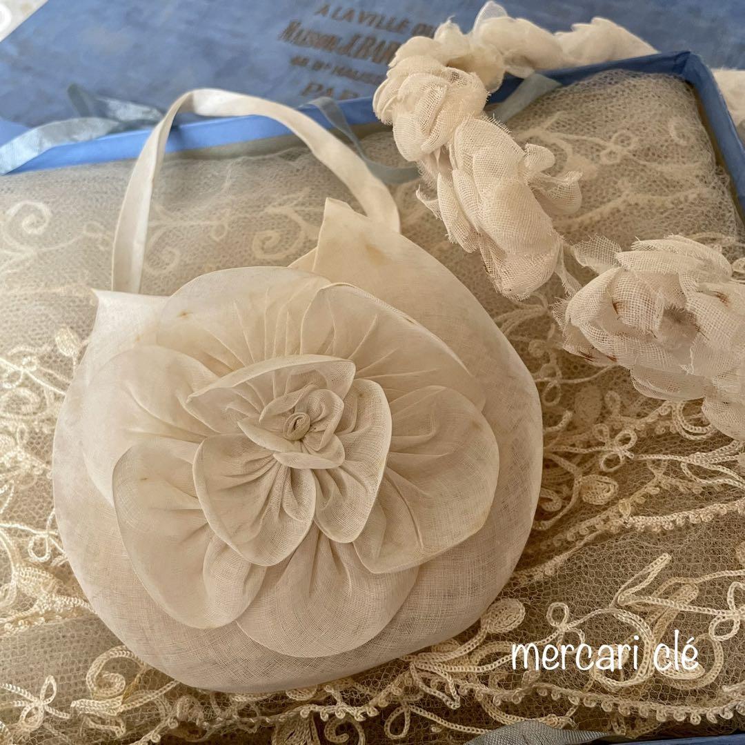 0924J フランスアンティーク 布花 花冠 オモニエール レース 0924J フランスアンティーク 布花 花冠 オモニエール レース