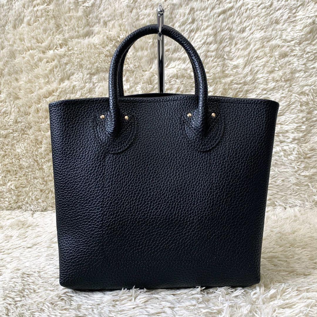 極美品 ヤングアンドオルセン ハンドバッグ ロゴ シボ革 合皮 黒 ヤングアンドオルセン ハンドバッグ ムック本 フェイクレザー 合