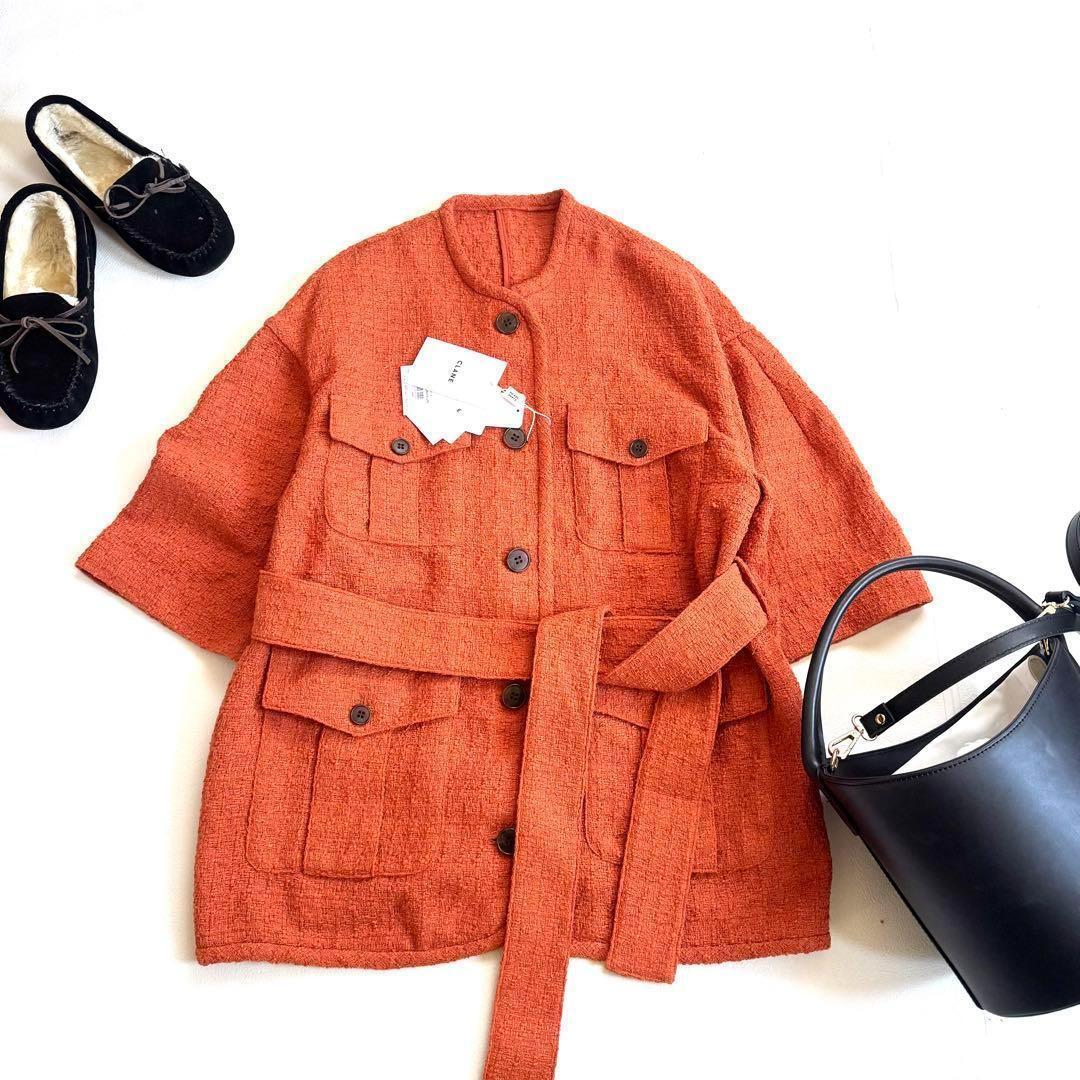新品未使用　定価4万　クラネ　HALF SLEEVE TWEED JACKET