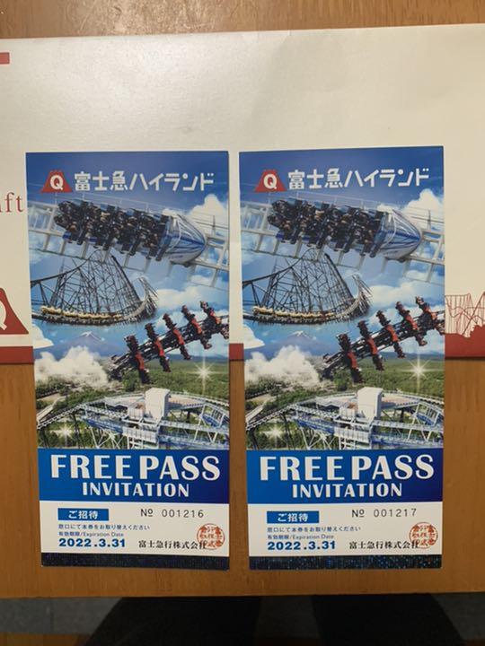 富士急ハイランドフリーパス **有効期限は3月末です 販売代理店 富士急ハイランド 【有効期限2023年3月31日】 フリーパス2名様分 遊園地/テーマパーク