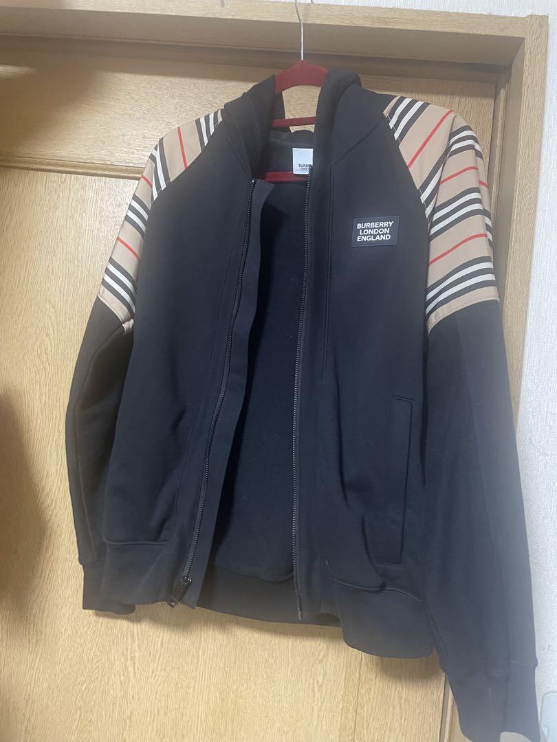 美品 バーバリー BURBERRY パーカー フーディー チェック ジップアップ