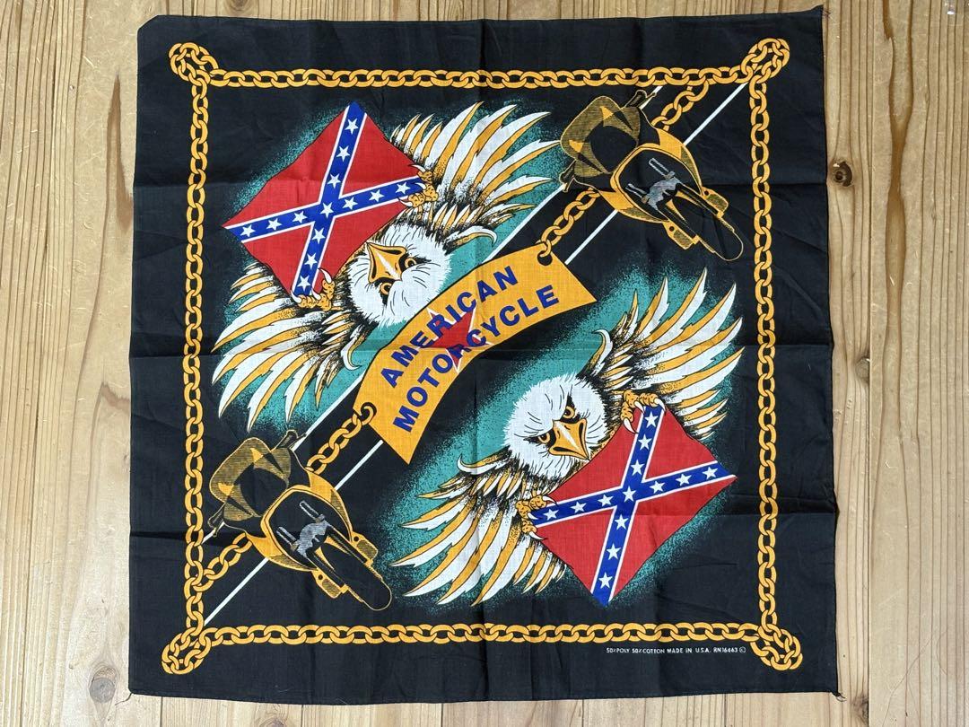 アメリカンモーターサイクル バンダナvintage ヴィンテージ アメリカ製