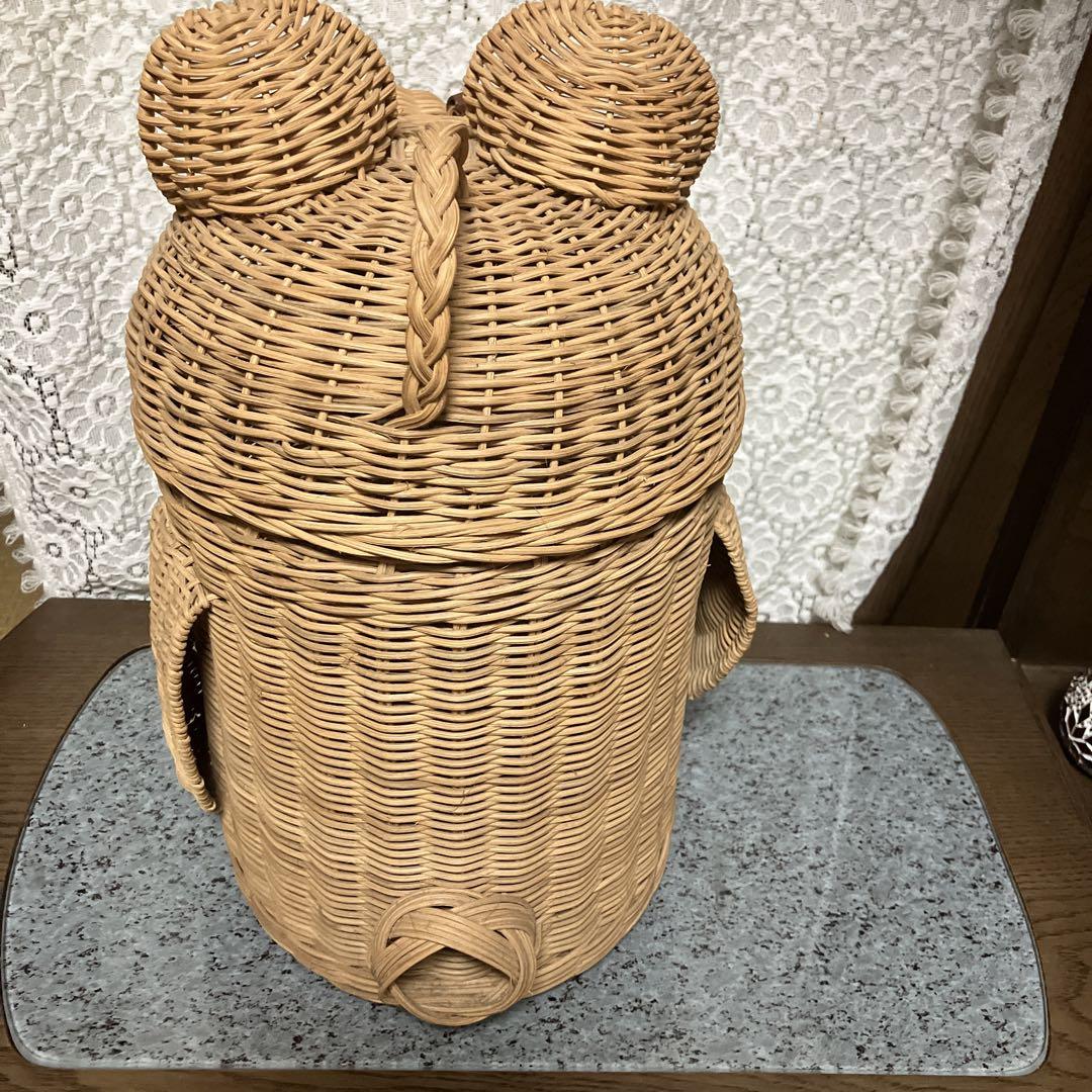 クマ型ラタンバスケット