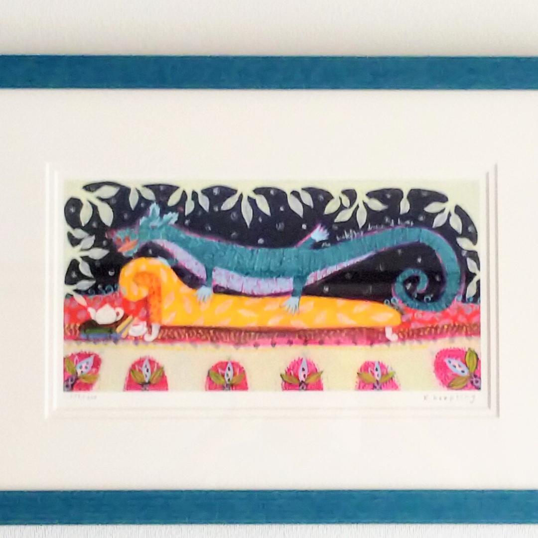 当店の記念日 カレン ホイプティング ♪ くつろぎのドラゴン ♪ 版画 絵画