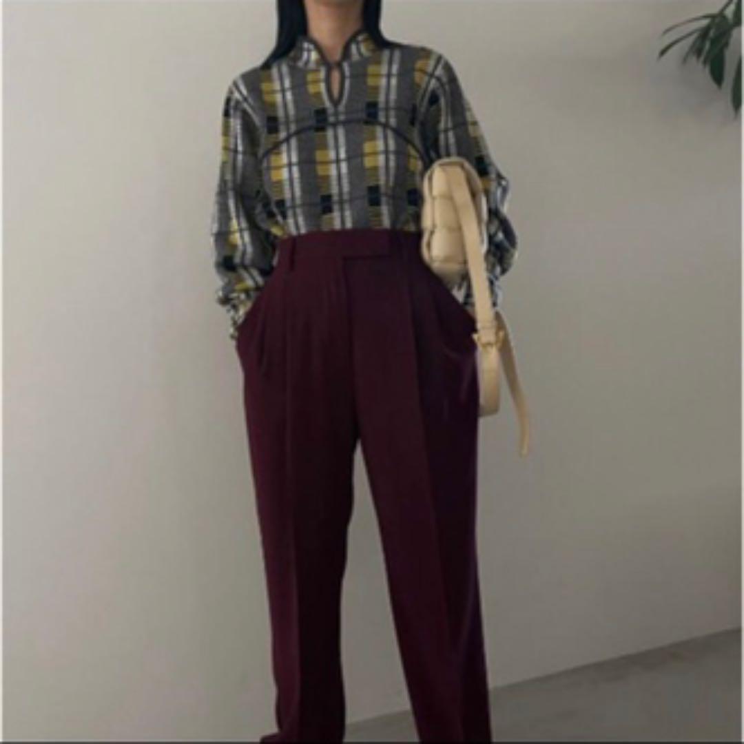 SWITCHING CHECK KNIT TOP 日本人気超絶の top knit check switching ニット/セーター
