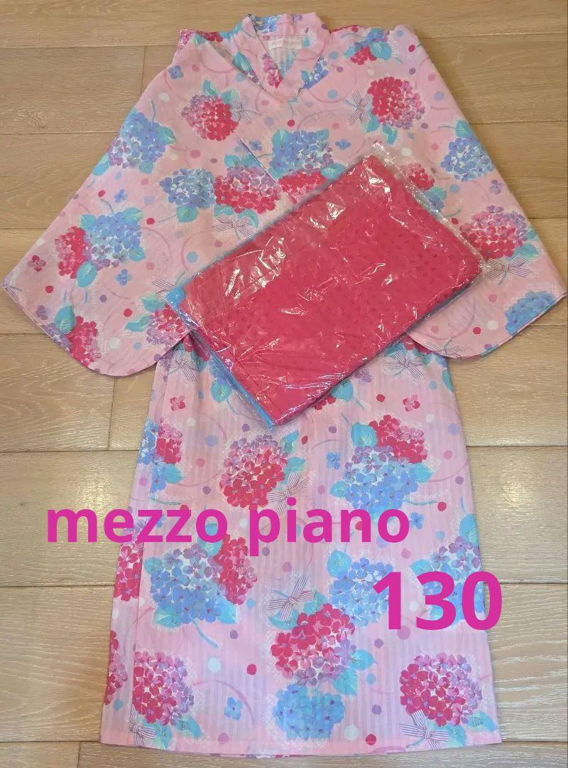 mezzo piano メゾピアノ 浴衣 130 mezzo piano メゾピアノ mezzopiano いちごハンカチ柄 浴衣