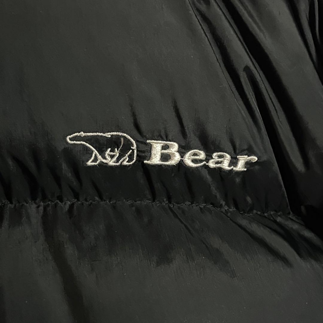 BearUSA ダウンジャケット 90s 刺繍ロゴ　リバーシブル　デカロゴ　M黒