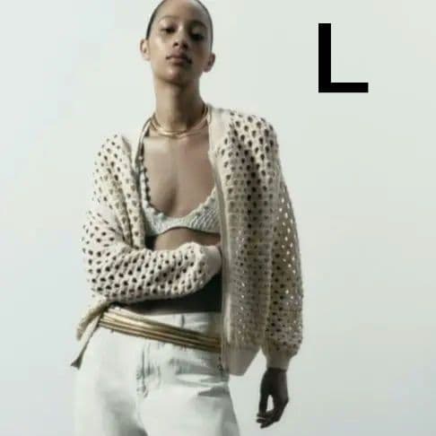 ZARAニットカットワークジャケット