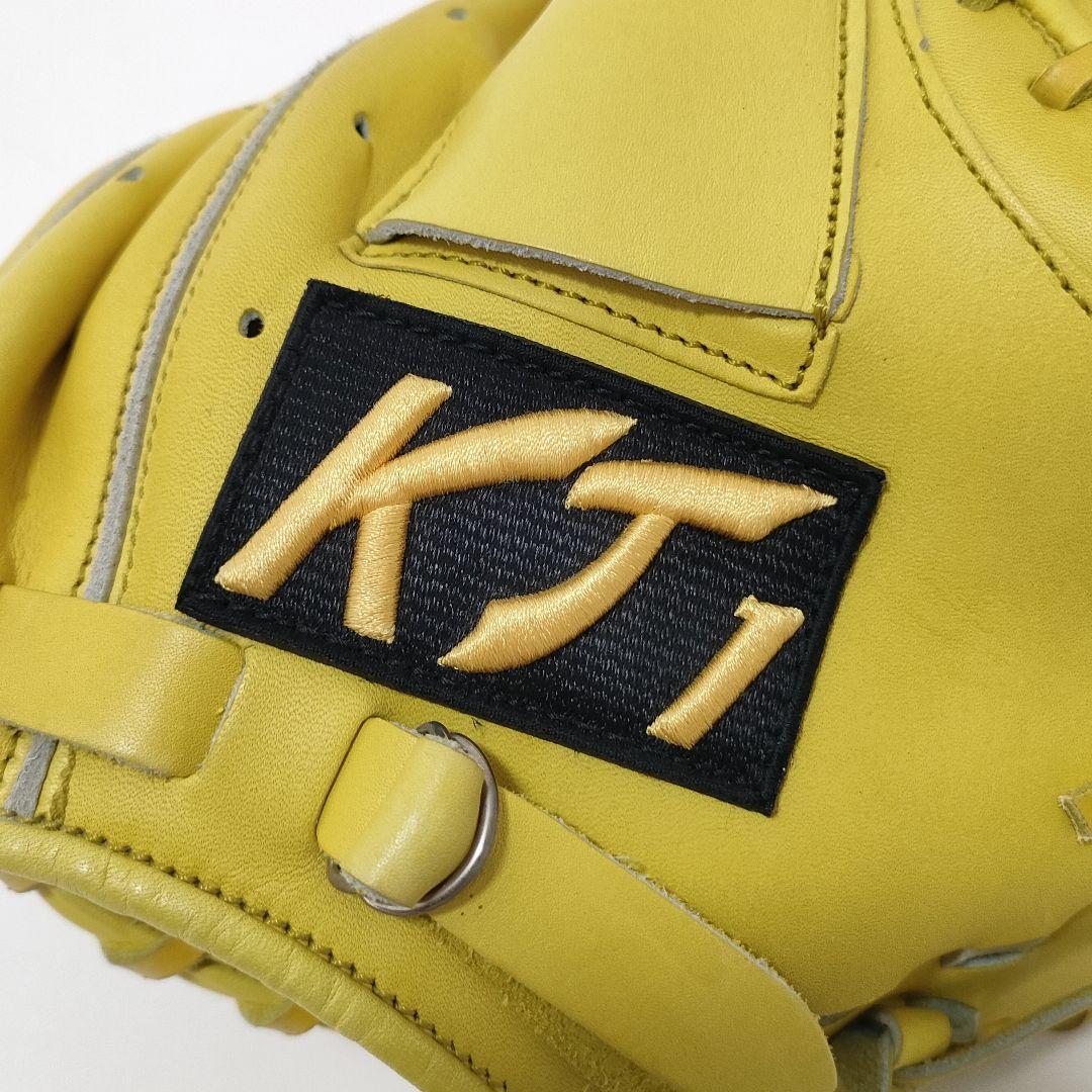 【美品】KT1　ケイティーワン　野球　硬式用　キャッチャーミット　右　イエロー