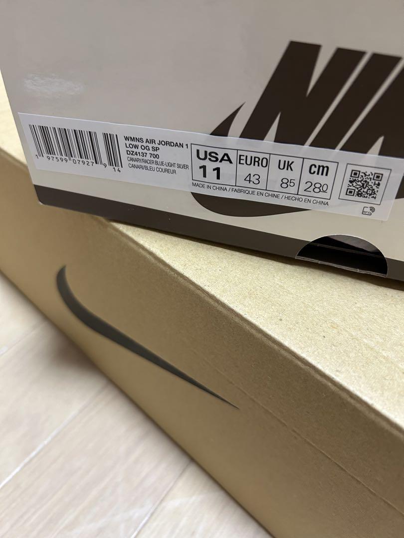 新品　Travis Scott × Nike jordan 1 low カナリー