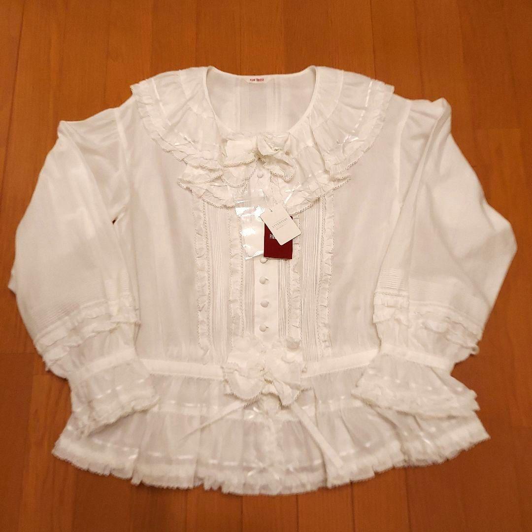 お値下げ中♡ピンクハウス♡豪華 オーバー ブラウス 白 フリーサイズ タグ付き