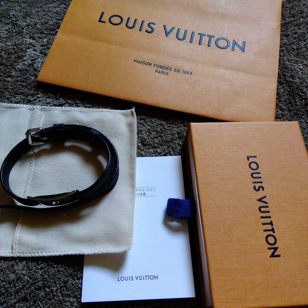 美品。LOUIS VUITTON ダミエレザーブレスレット