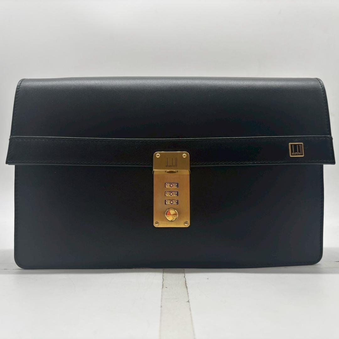極美品✨Dunhill ゴールド金具 レザー ショルダーバッグ ブラック 極美品】ダンヒル シグネチャー ロックバッグ ショルダーバッグ