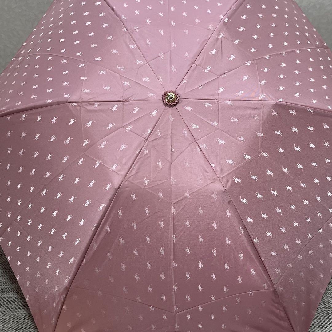 美品　Ralph Lauren ラルフローレン　ポニー総柄　UV折りたたみ傘