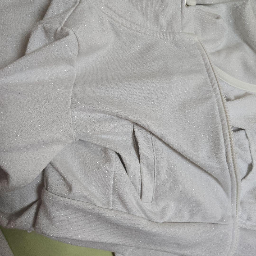 GYDA Short ラメパーカー ラメフレアパンツ セットアップ ホワイト