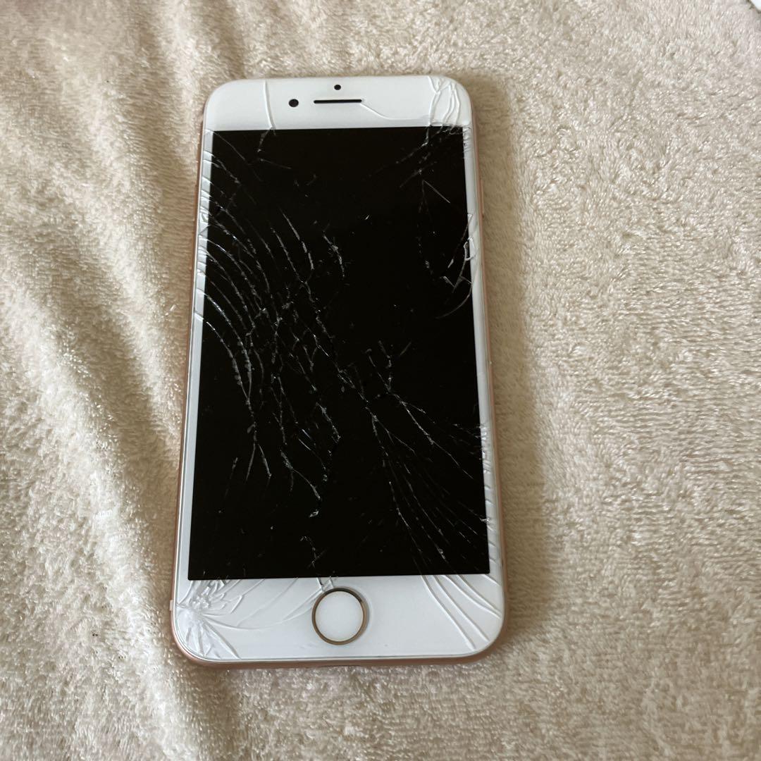 画面割れ iPhone8 256G ピンクゴールド - メルカリ