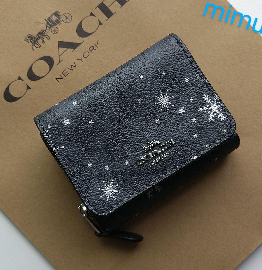 【新品】coach コーチ 三つ折り財布 雪柄スノー 【新品】coach コーチ 三つ折り財布 雪柄スノー