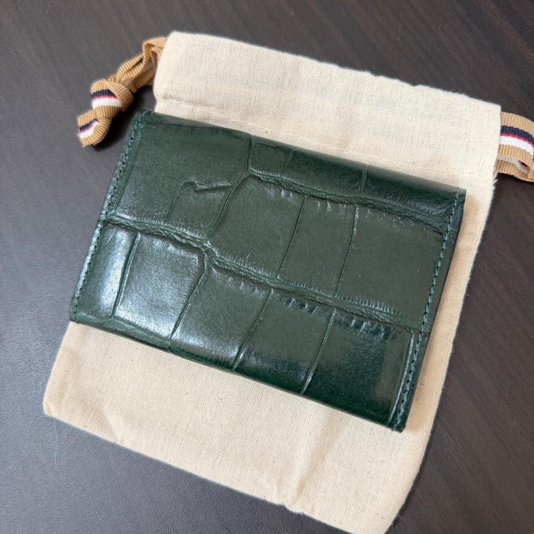 【新品未使用】イルビゾンテ 名刺入れ カードケース グリーン クロコエンボス 【新品未使用】イルビゾンテ 名刺入れ カードケース グリーン クロコエンボス
