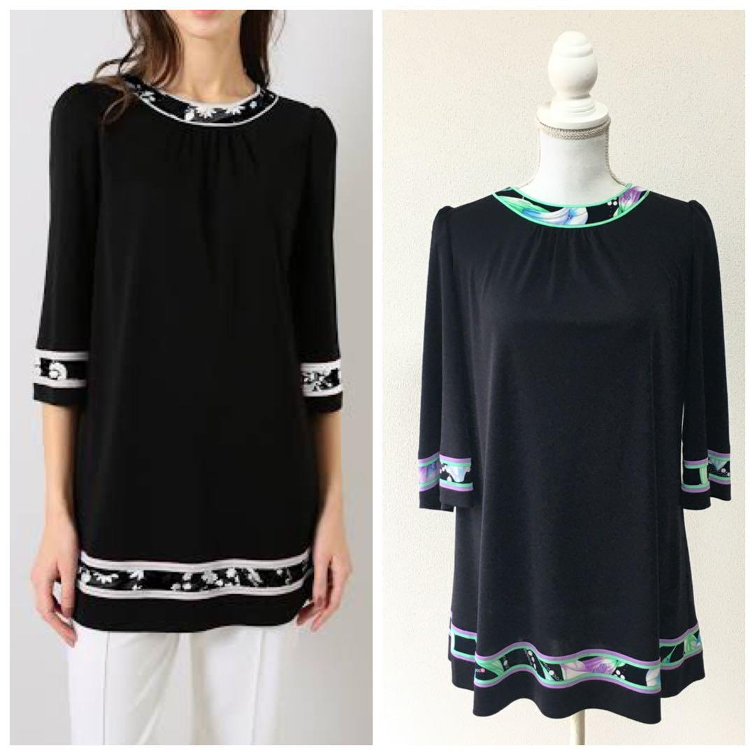 近年　美品　LEONARD レオナール　カンカン　花柄　チュニック