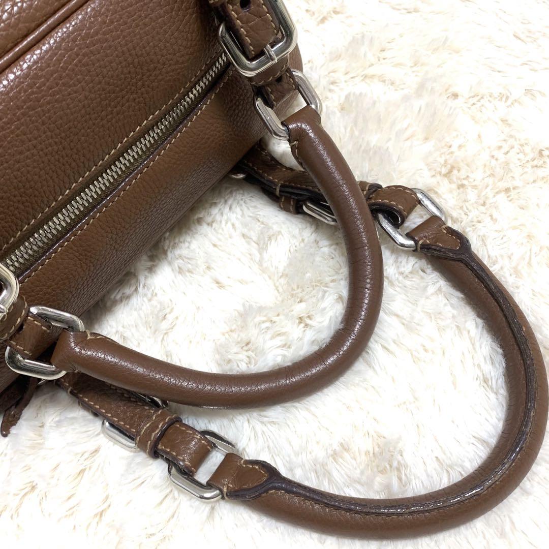 JBrown ミニボストン カデナ オールレザー デカロゴ 型押し