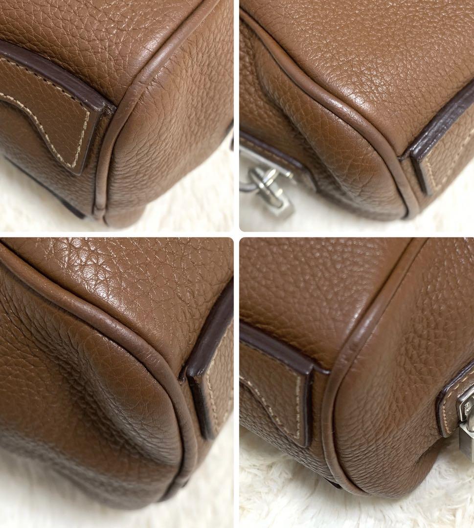 JBrown ミニボストン カデナ オールレザー デカロゴ 型押し