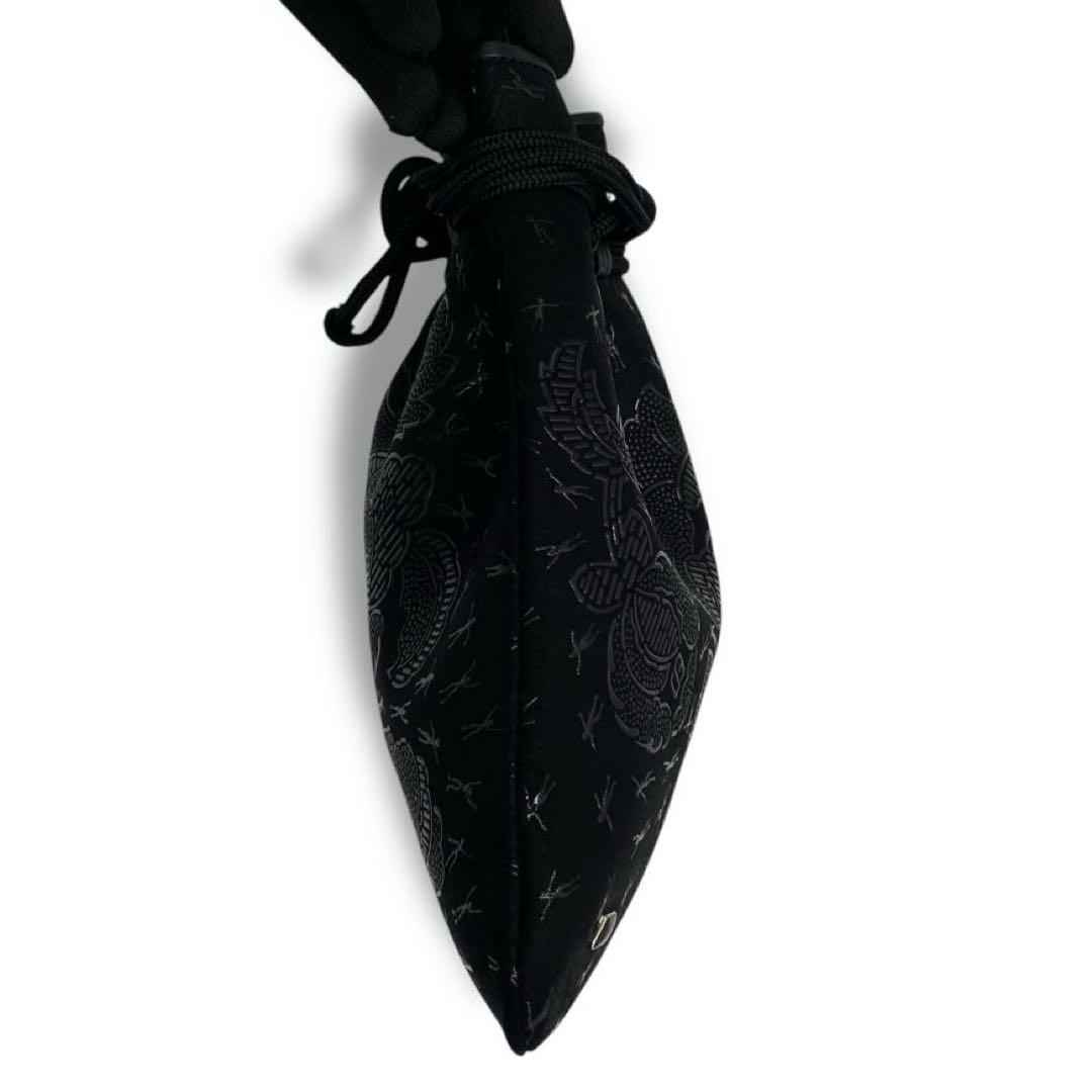 美品 印傳屋 インデンヤ ショルダーバッグ ポシェット 伝統工芸品 レザー 巾着