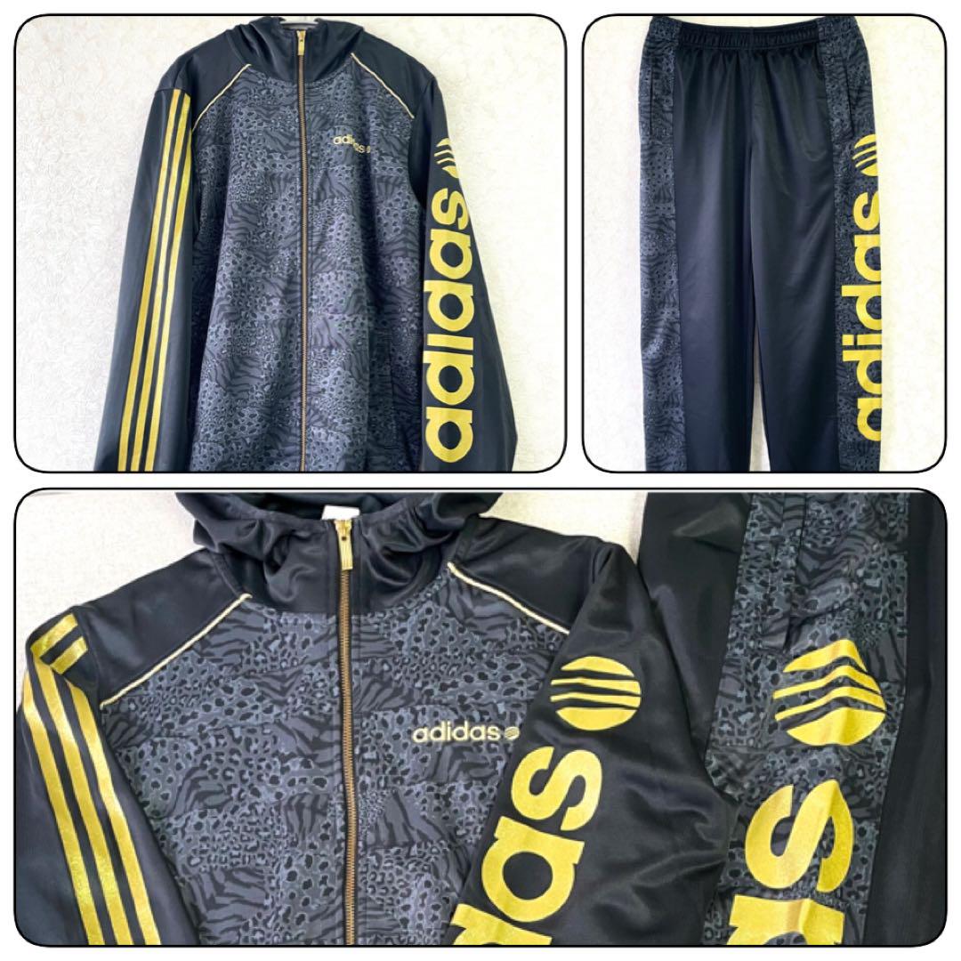 adidas NEO LABEL アディダス ジャージセット 黒 金 アニマルM
