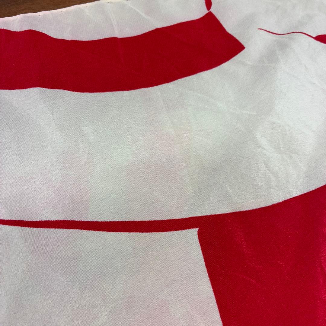 CHANEL シルク スカーフ 赤・白 CHANEL シルク スカーフ 赤・白