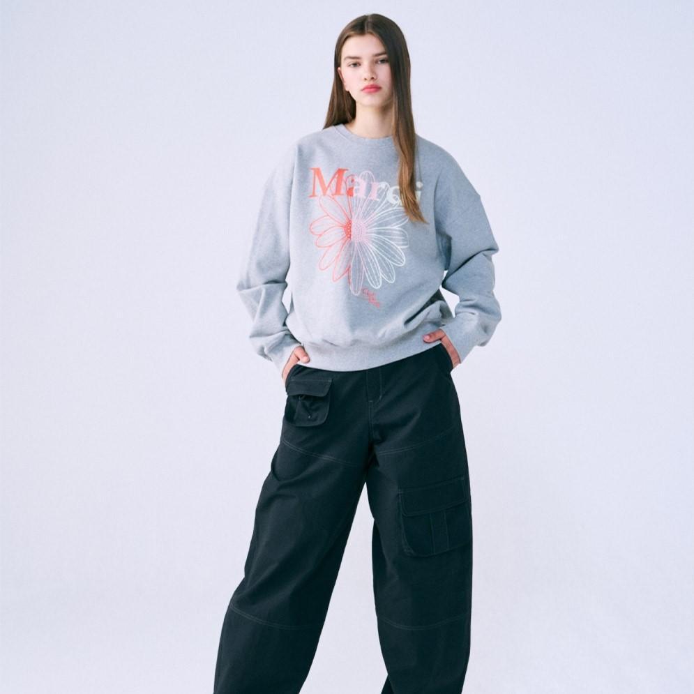 Sweater MARDI MERCREDI FLOWER ORANGE HEATHER GREY SWEATSHIRT