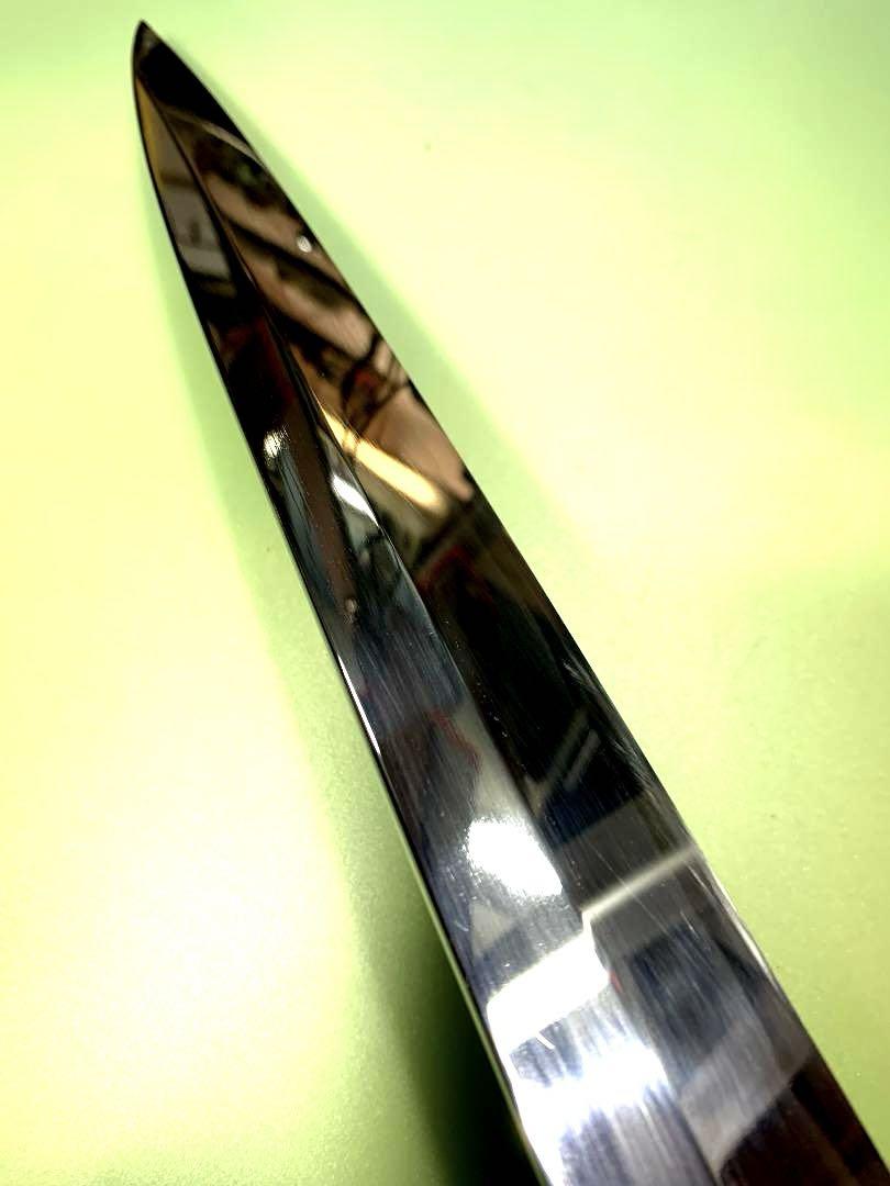 かね惣　柳刃包丁　本鍛錬　霞　刃渡り31.5cm