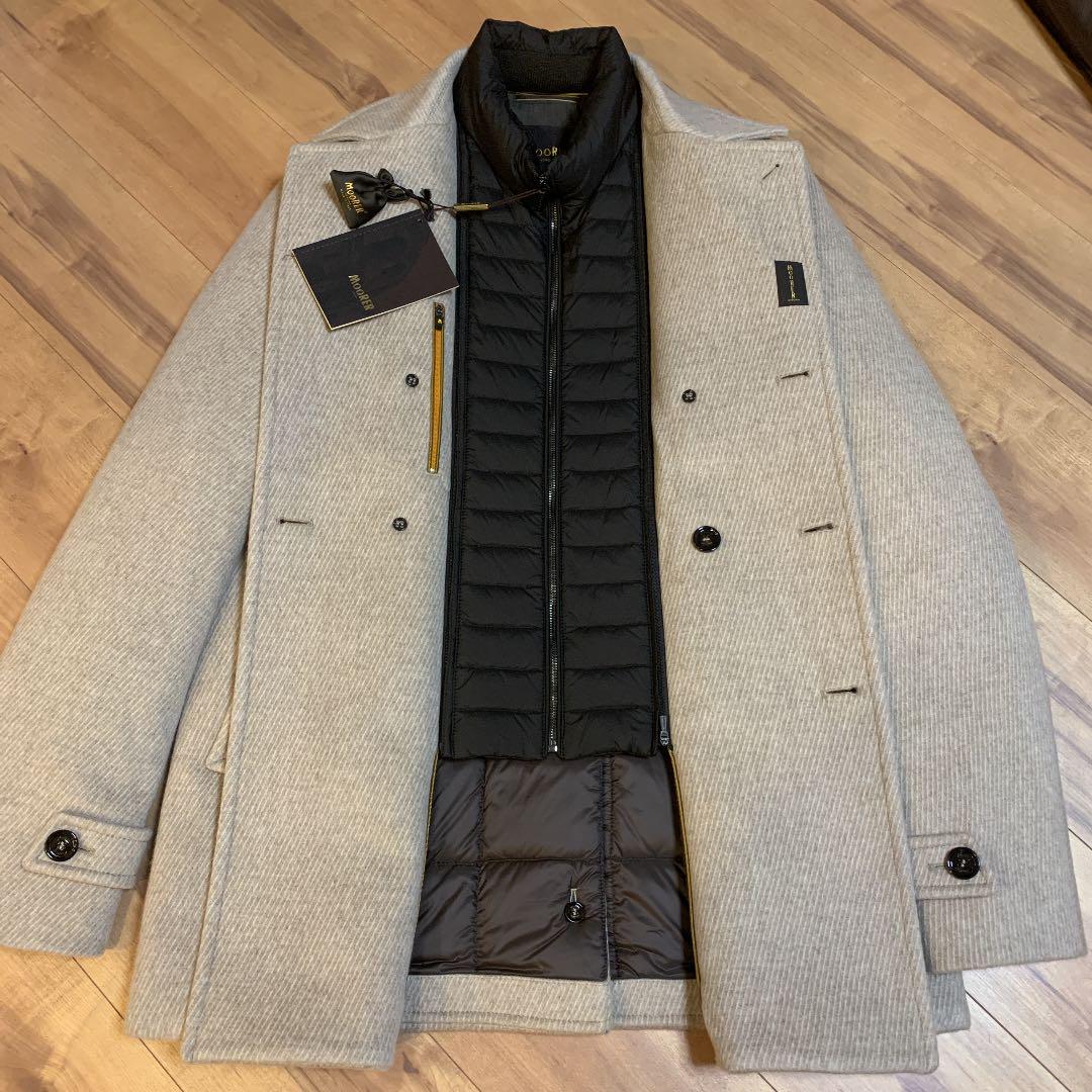 新品62万MOORER 厚手LoroPiana社製カシミヤ100%ダウンPコート 9ga2U-m59362170777 超激安国産