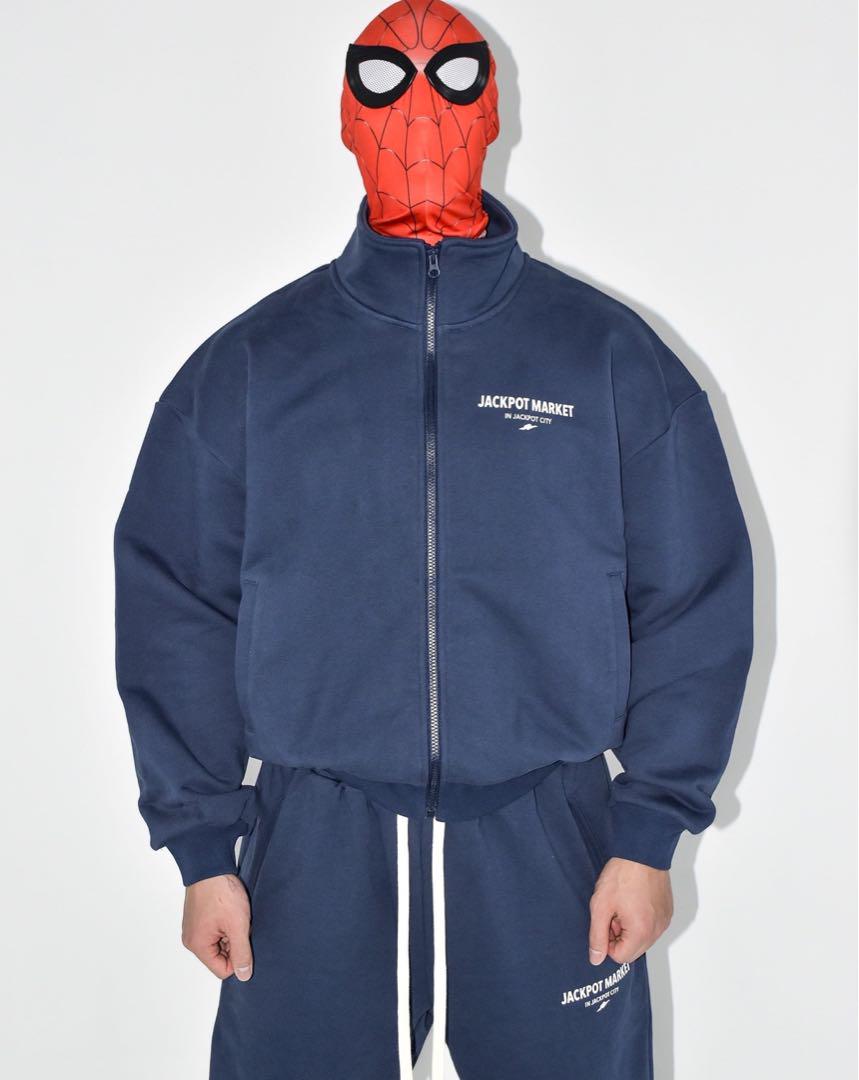 JACKPOT MARKET スウェットジップジャケット ネイビー 美品 XL