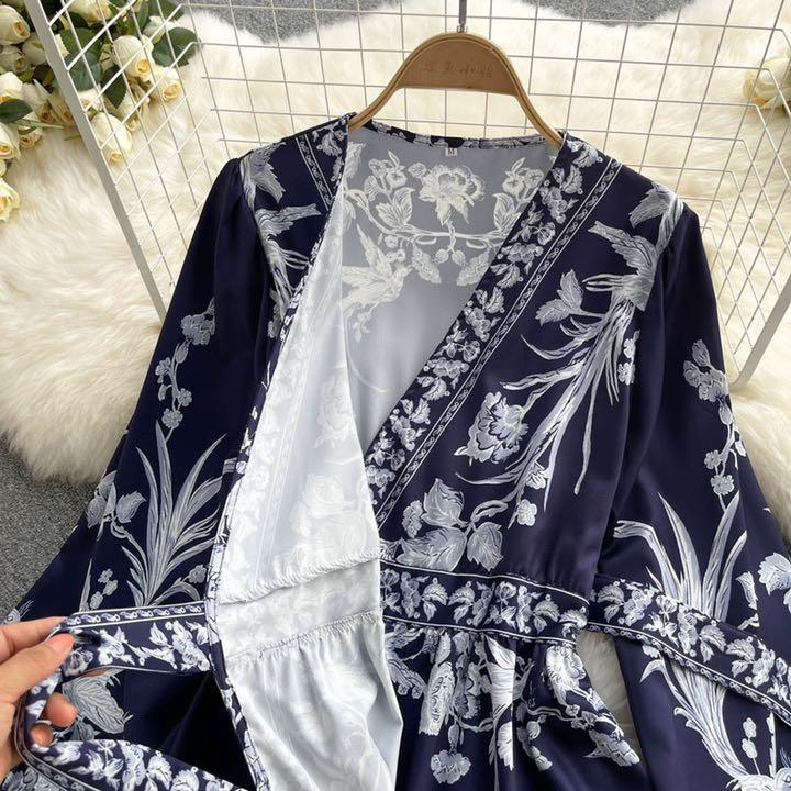 11-13号L大人のおしゃれプリントワンピースお出かけ女子会 3IMub-m59364303590 最大15%セット割