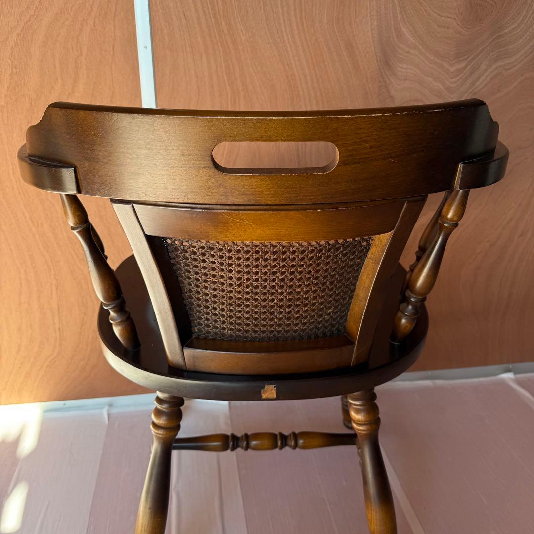 飛騨産業 キツツキマーク ダイニングチェア 籐 木製 椅子