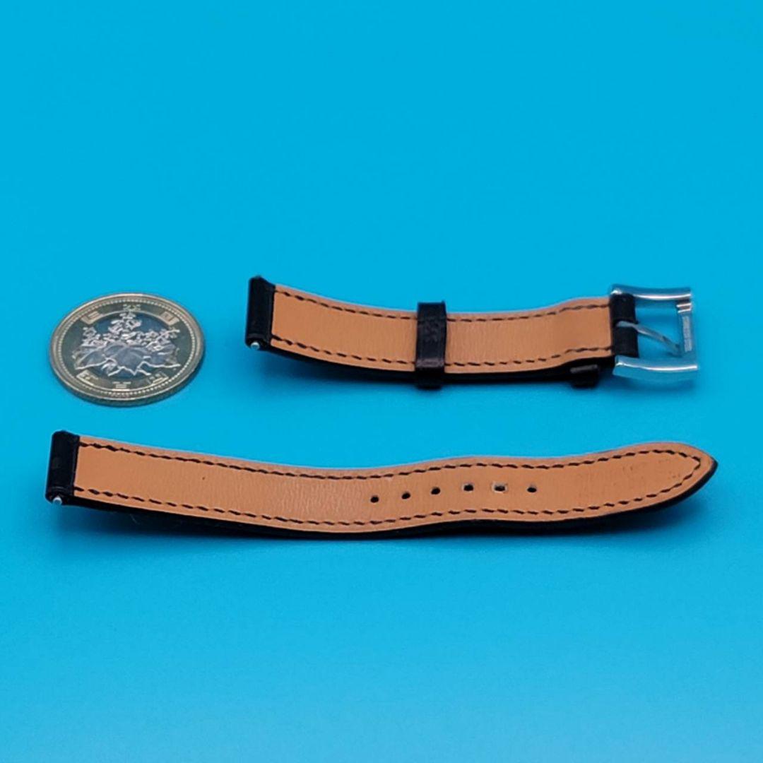 HERMES 純正 15㎜レザーベルト黒色ブラック ＋ 幅14㎜尾錠銀色
