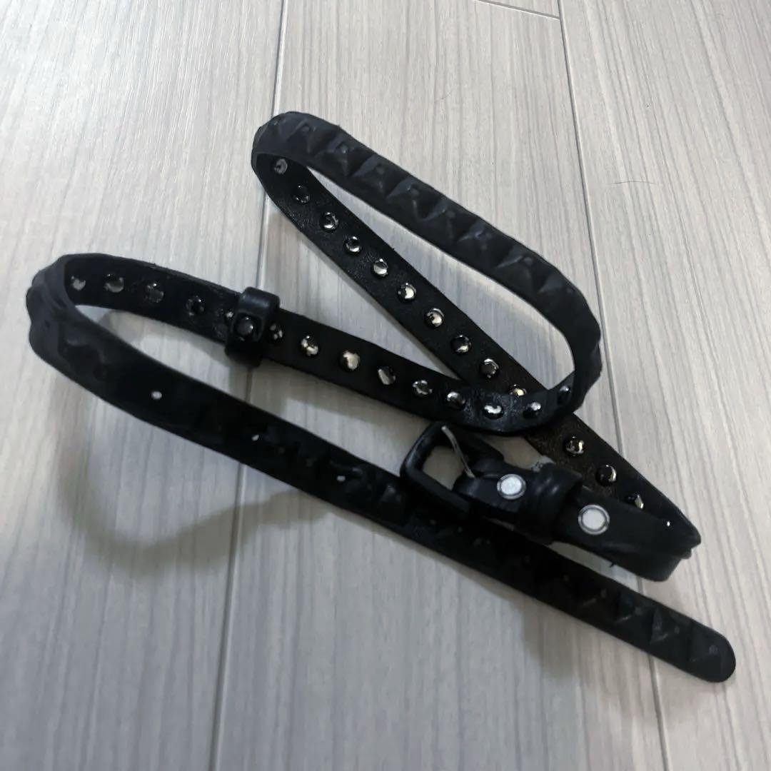 Y2K fairygrunge 黒 レザーベルト ごつごつ スタッズ ベルト
