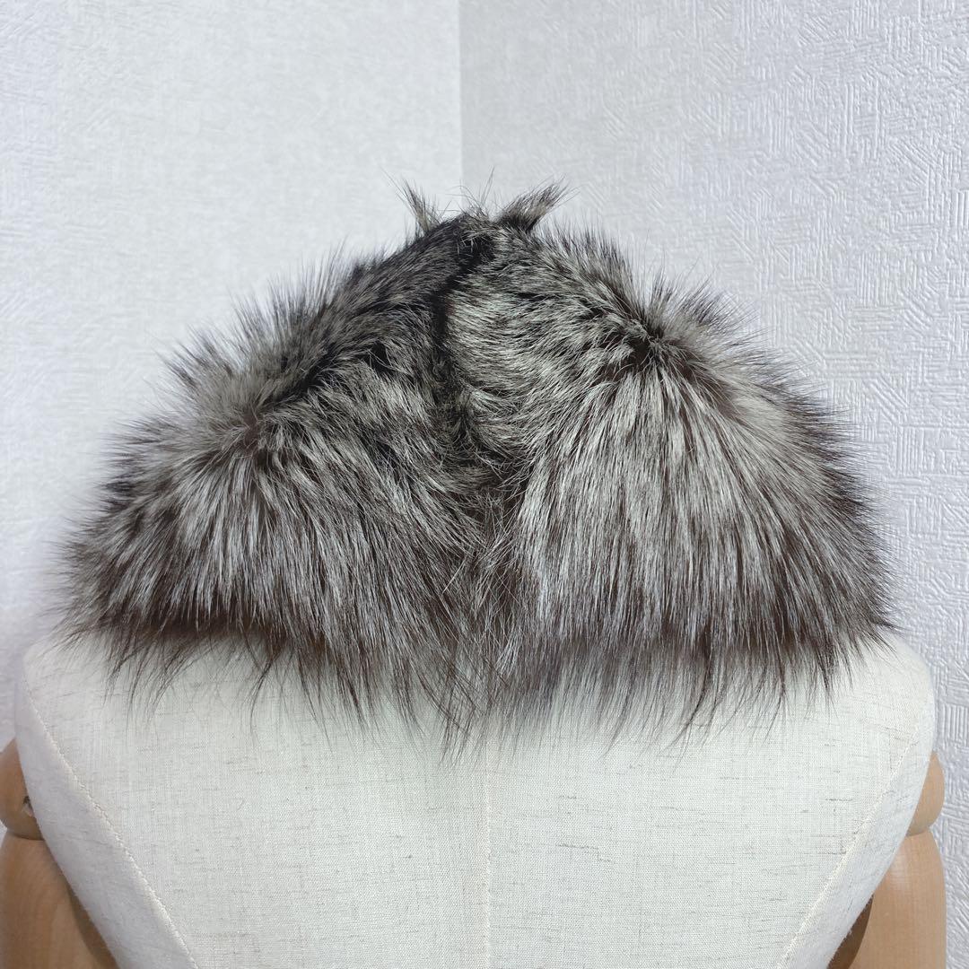 極美品　SAGA FOX  silver フォックス ショール 幅広 saga fox シルバーフォックスショール -1- フォックスファー