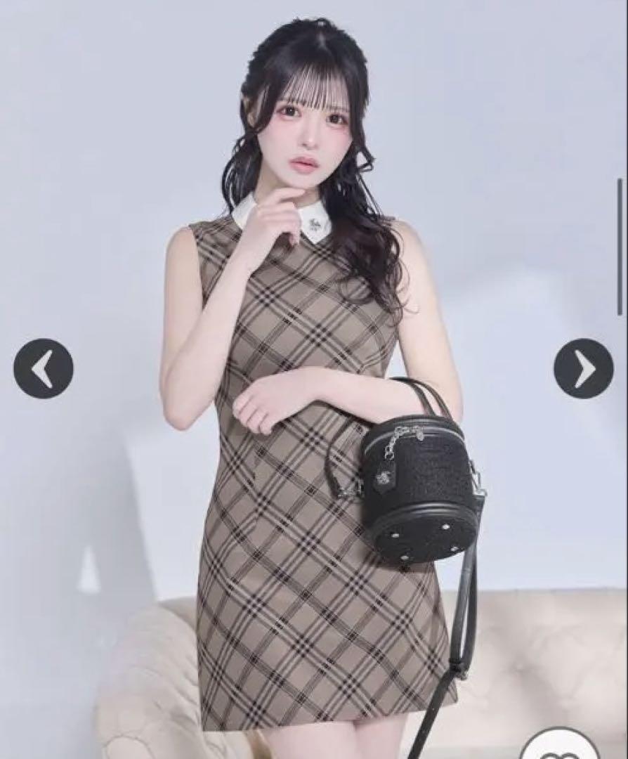 高評価なギフト ミシェルマカロン チェックミニワンピース - メルカリ ワンピース