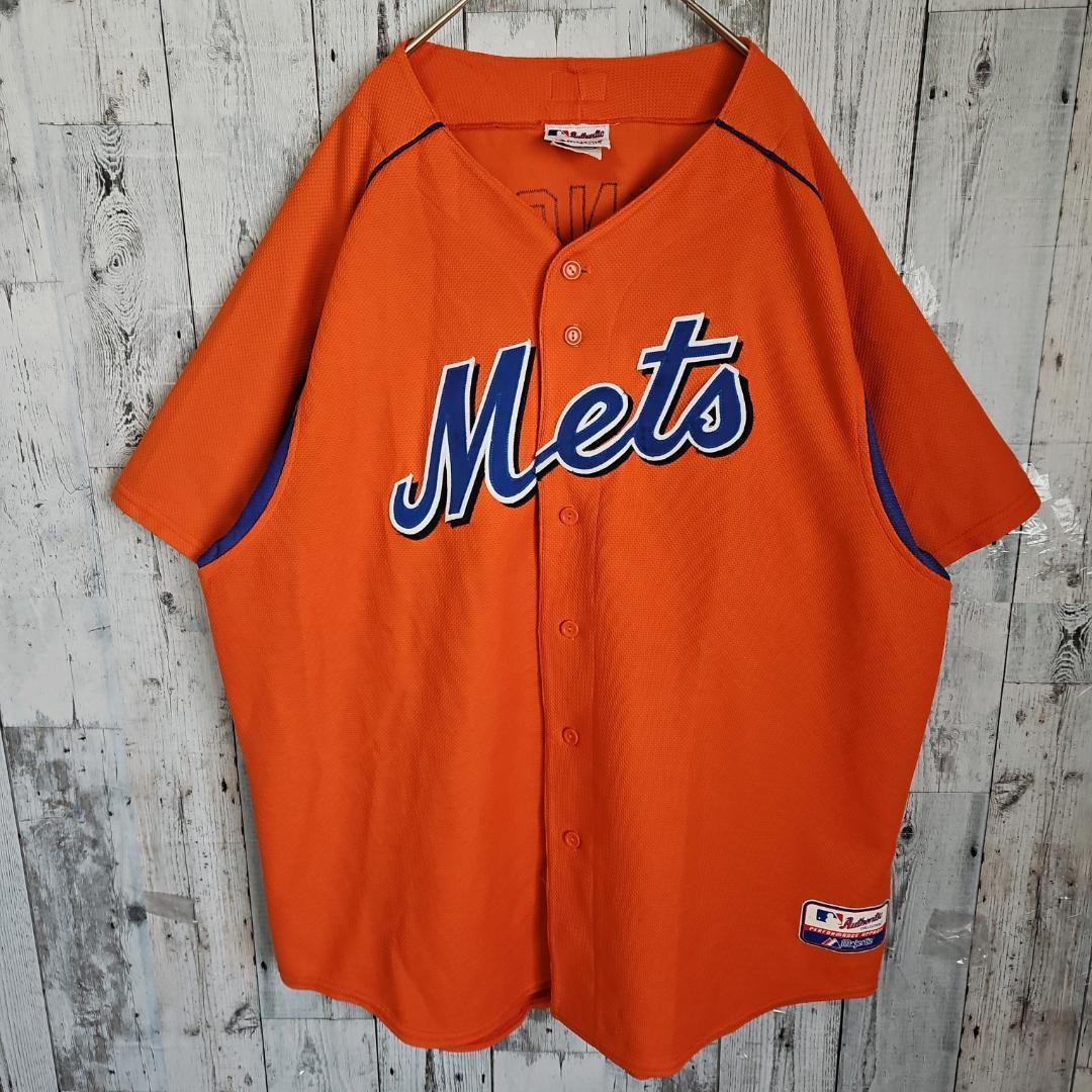 【MLB】マジェスティック メッツ ゲームシャツ ユニフォーム 刺繍 2XL
